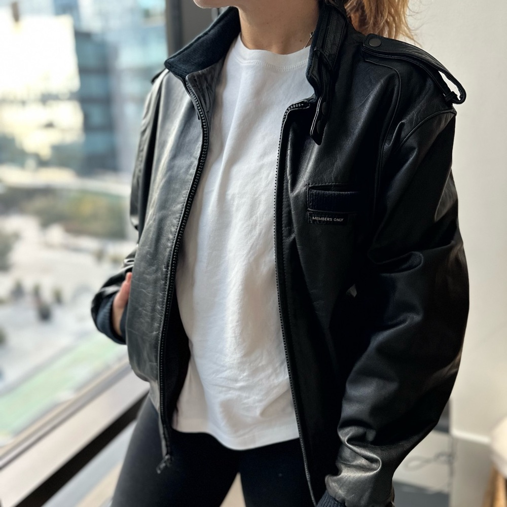 Members Only Vintage 1980s Leather Jacket